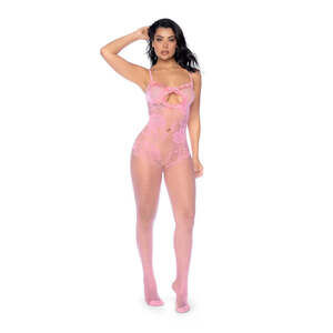 Mapale - Blush Reverie Fishnet Bodystocking  - Bubblegum Pink